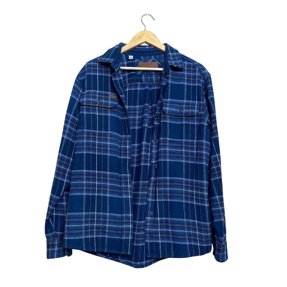 Orvis Mens Blue Plaid‎ Flannel Button Down Shirt Cotton Long Sleeve Small